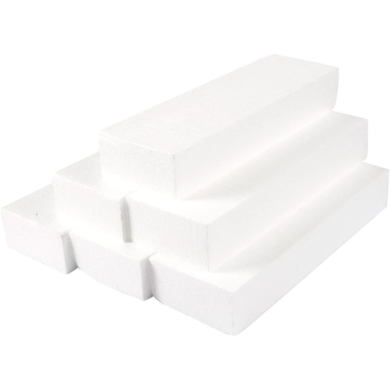 6 Pack Foam Blocks for Crafts - 12x4x2 Polystyrene Brick